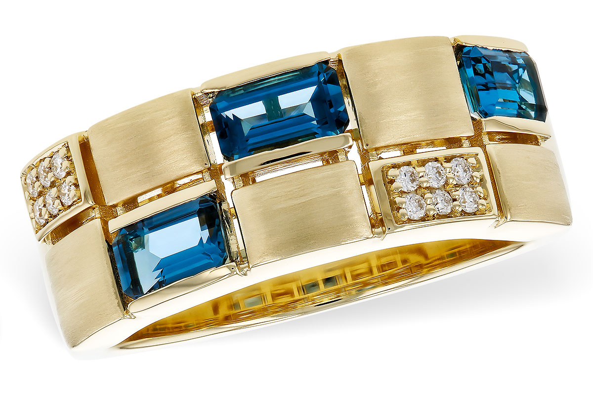 E329-70888: LDS RG .94 LONDON BLUE TOPAZ 1.00 TGW