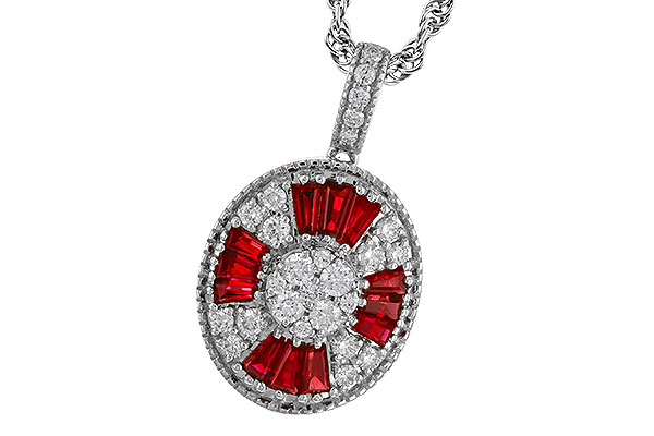 E329-70906: NECKLACE .54 TW RUBY .78 TGW