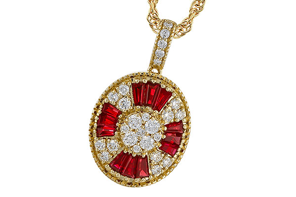 E329-70906: NECKLACE .54 TW RUBY .78 TGW