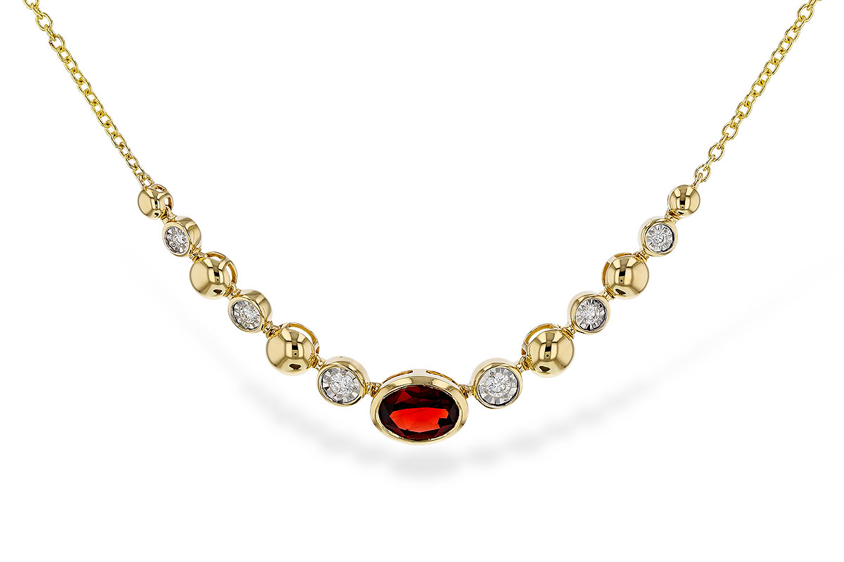E329-71761: NECKLACE .88 GARNET 1.00 TGW (17")