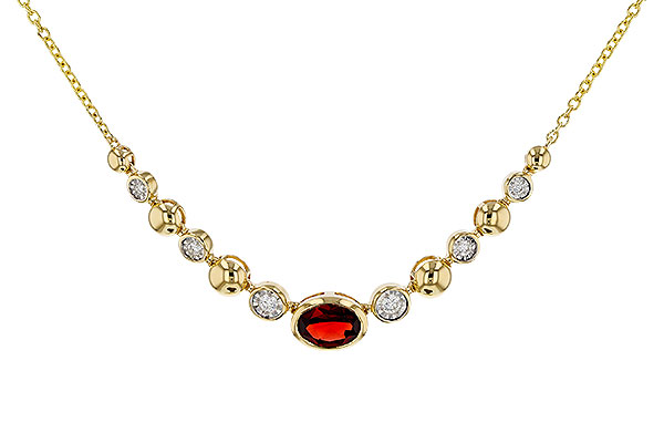 E329-71761: NECKLACE .88 GARNET 1.00 TGW (17")