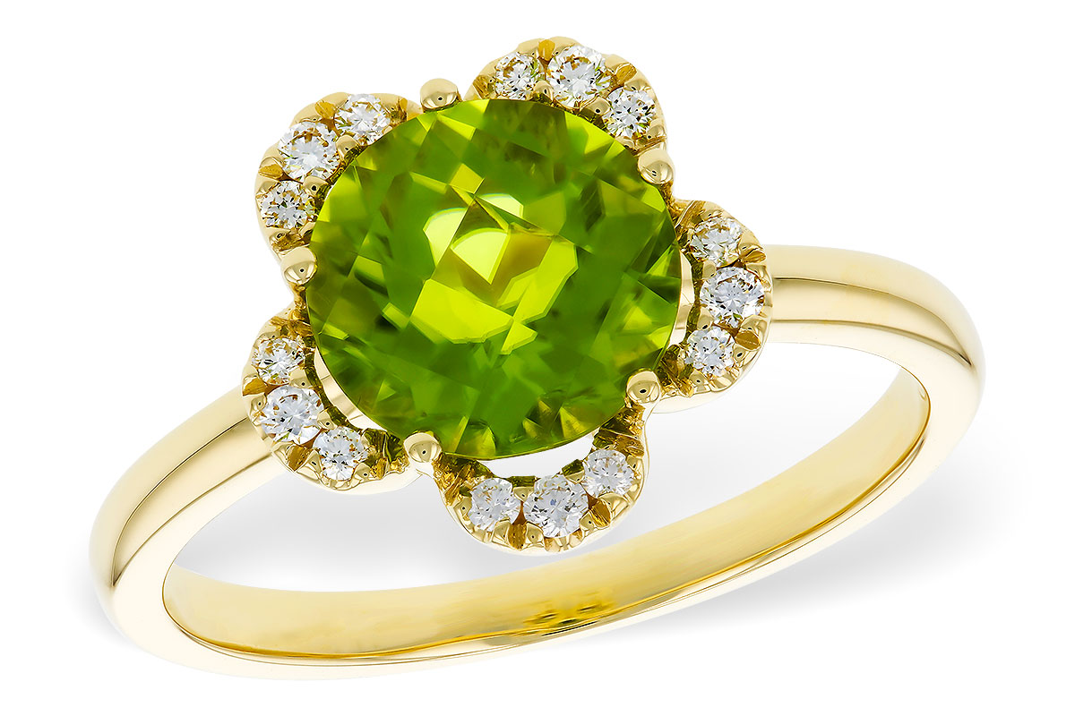 E329-72652: LDS RG 2.16 PERIDOT 2.28 TGW (8MM RD)