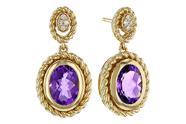 E329-72670: EARRINGS 1.98 AMETHYST 2.02 TGW (8x6MM AMY)