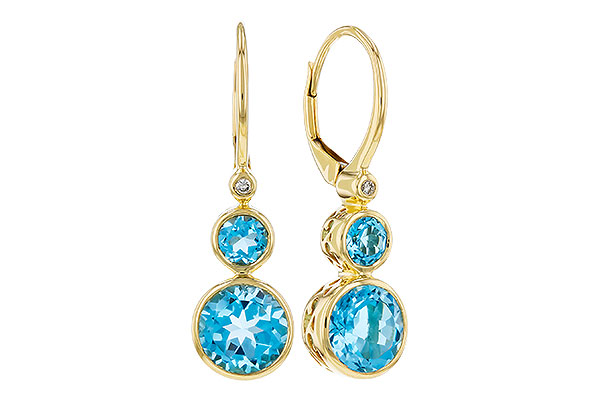 E330-55397: EARR 3.25 TW BLUE TOPAZ 3.27 TGW (4MM/7MM BT)