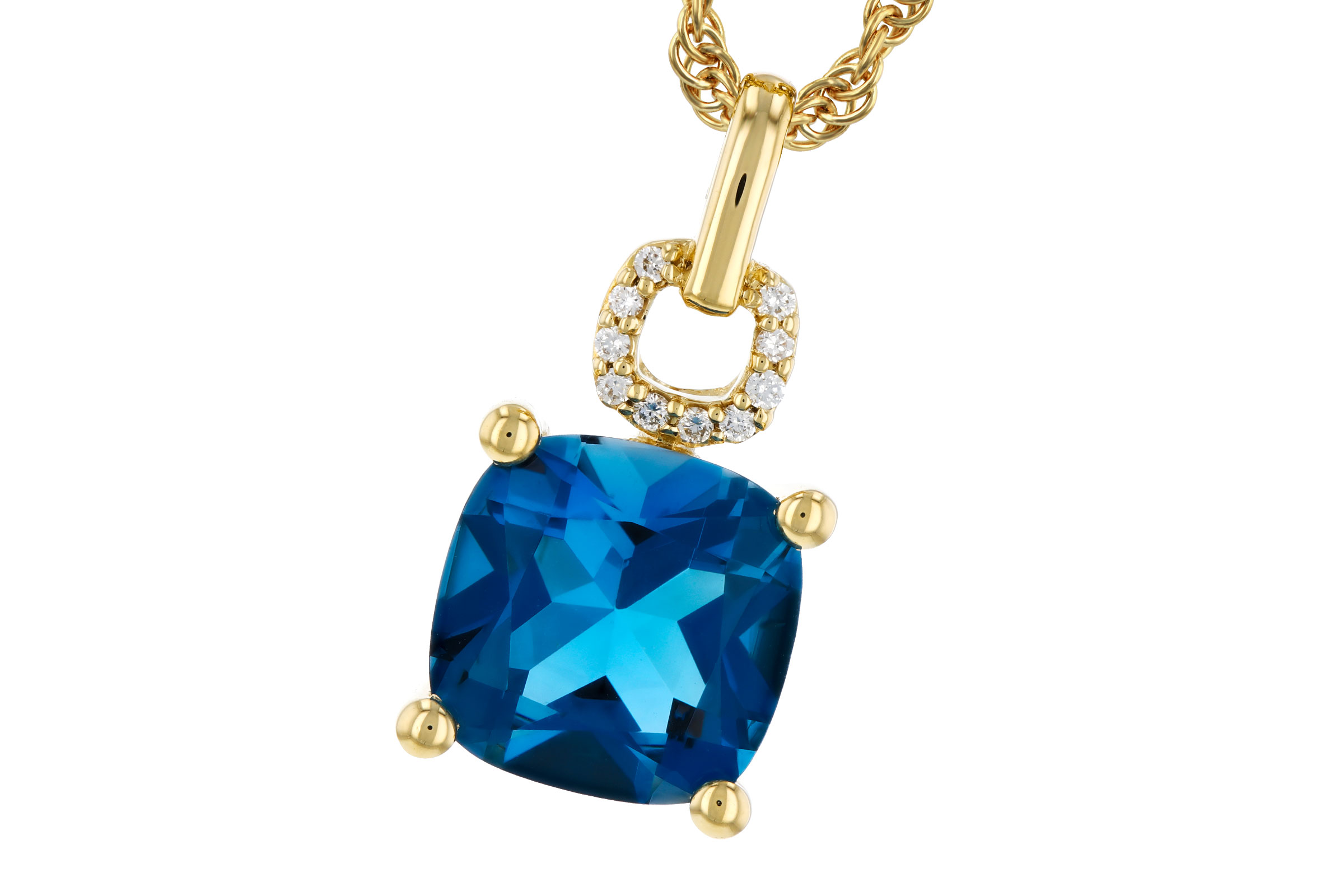 E330-57225: NECK 2.16 LONDON BLUE TOPAZ 2.18 TGW (8MM LBT)
