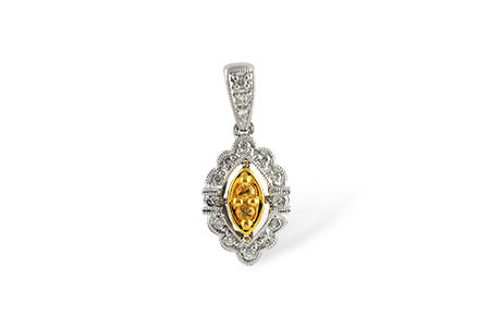 F241-52643: PENDANT .07 YELLOW SAPP .22 TGW