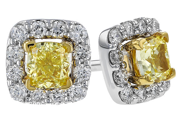 F329-68134: EARR .38 FANCY YELLOW DIAMONDS .54 TW