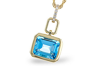 F329-68179: NECKLACE 3.26 BLUE TOPAZ 3.30 TGW (10x8MM BT)