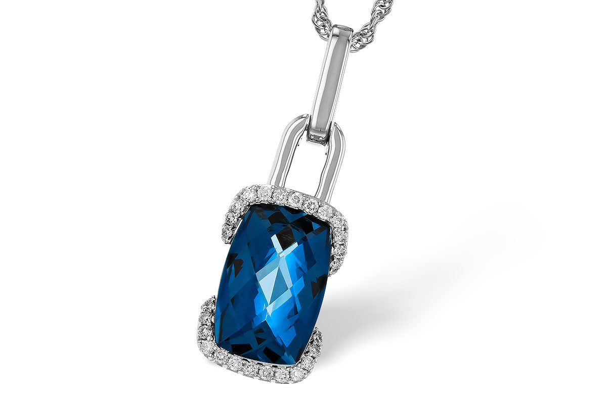 F329-72670: NECK 3.75 LONDON BLUE TOPAZ 3.90 TGW (12x8MM LBT)