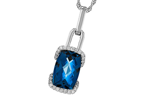 F329-72670: NECK 3.75 LONDON BLUE TOPAZ 3.90 TGW (12x8MM LBT)