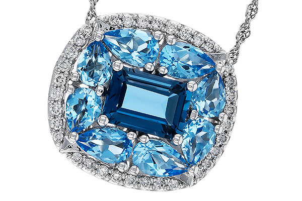 F329-72679: NECKLACE 2.59 TW BLUE TOPAZ 2.75 TGW
