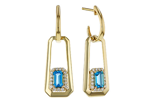 F329-72697: EARRING .66 TW BLUE TOPAZ .80 TGW (5x3MM BT)