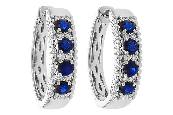 F329-72706: EARRINGS .56 TW SAPP .68 TGW