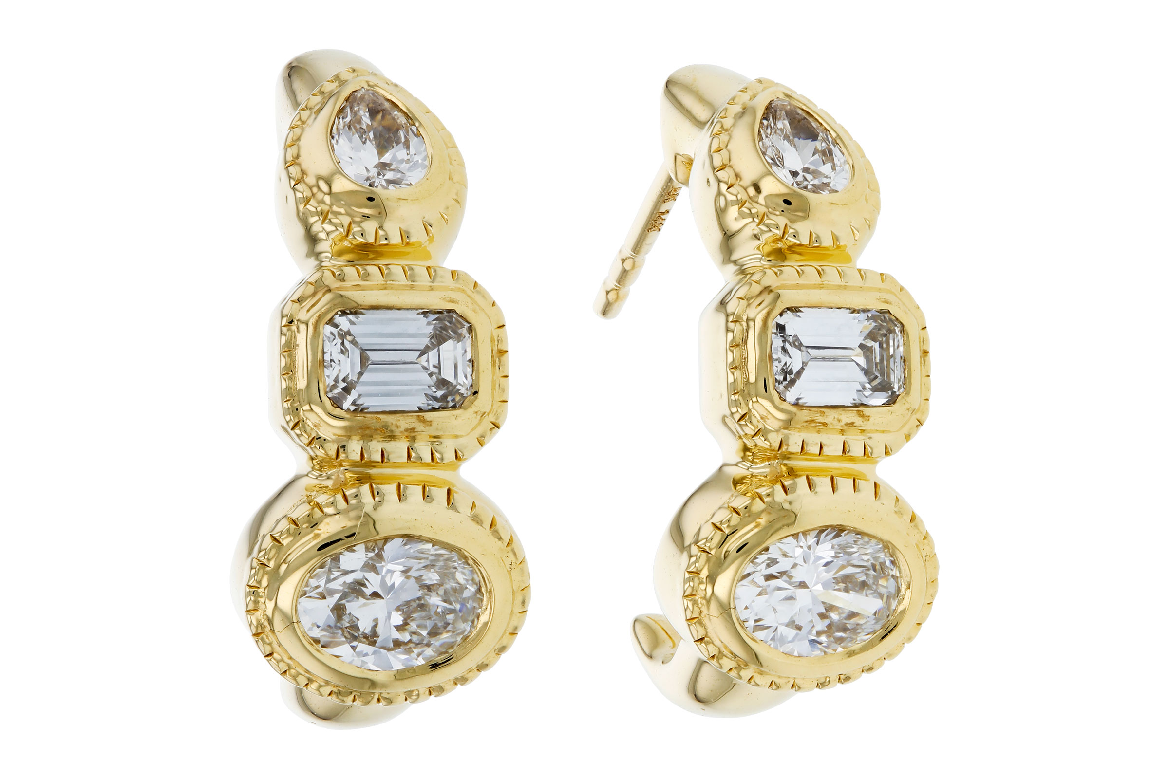 F330-57270: EARRINGS .68 TW FANCY CUT DIAMONDS