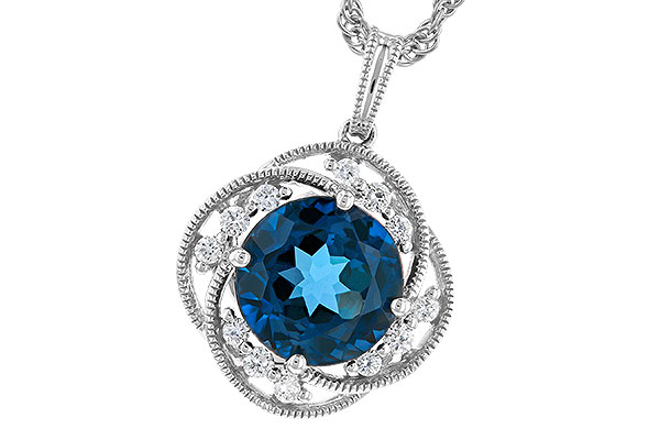 G328-76343: NECK 2.90 LONDON BLUE TOPAZ 3.05 TGW (9MM LBT)