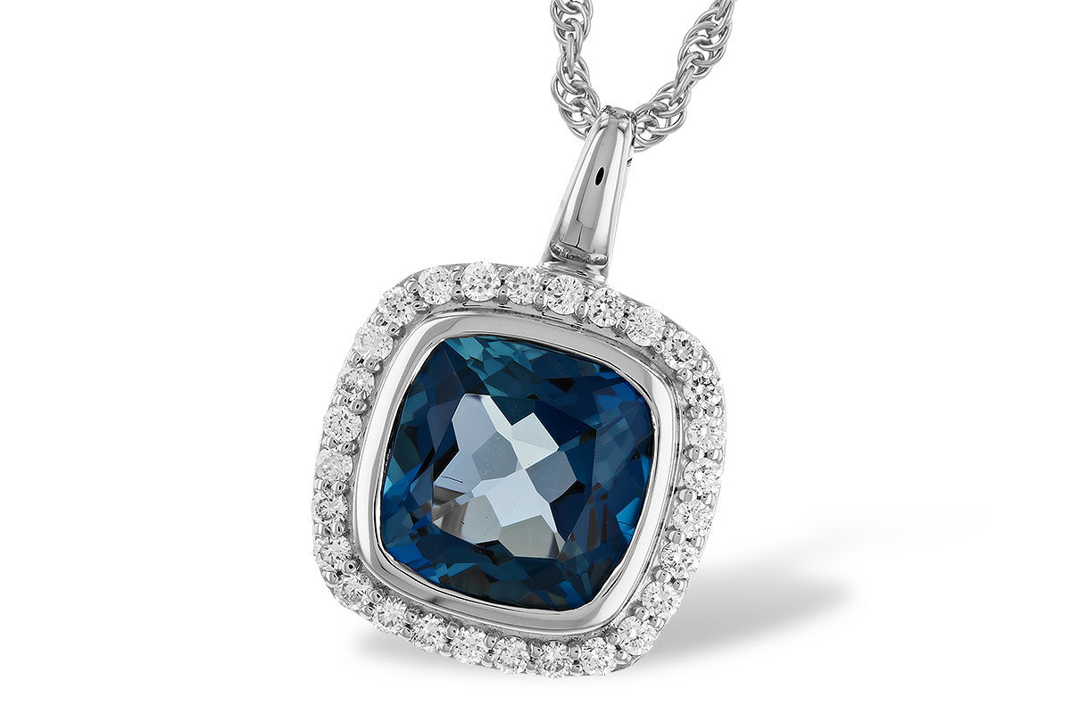 G328-79943: NECK 3.85 LONDON BLUE TOPAZ 4.15 TGW (9MM LBT)