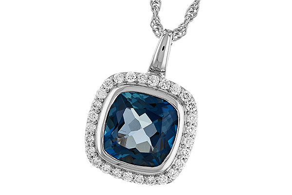 G328-79943: NECK 3.85 LONDON BLUE TOPAZ 4.15 TGW (9MM LBT)