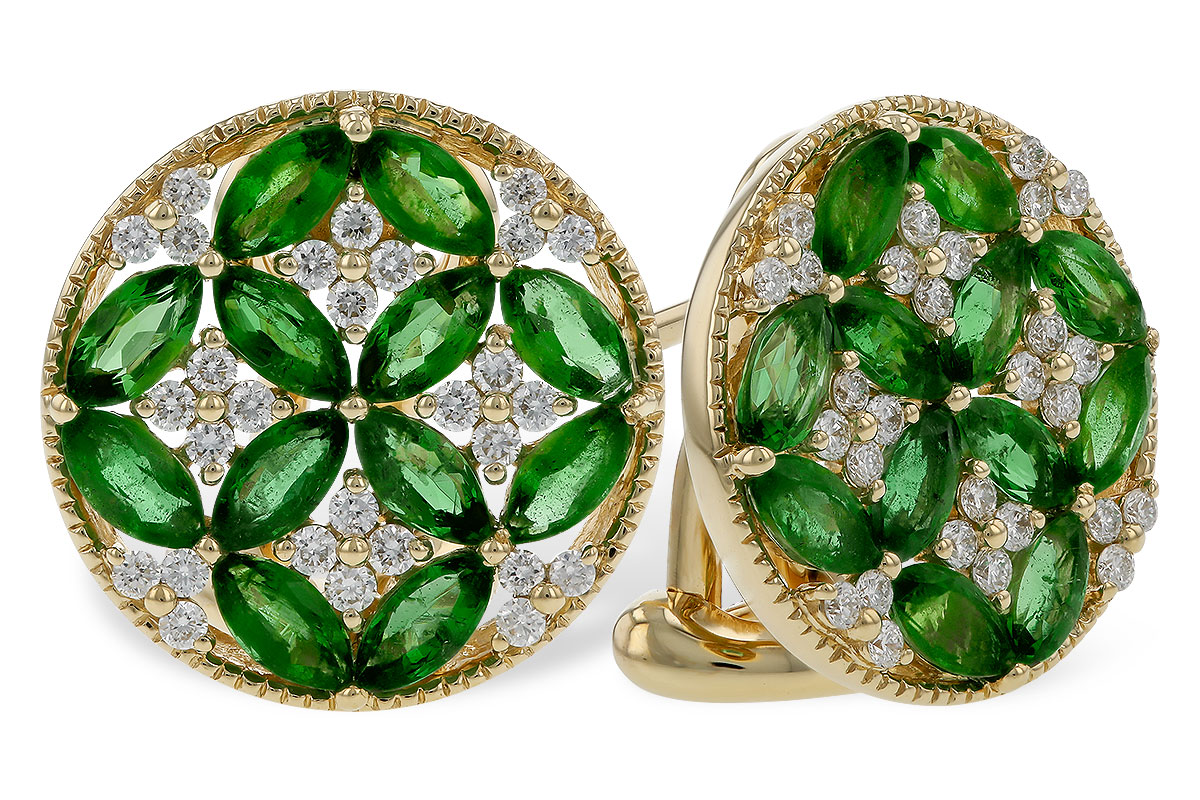 G329-67197: EARRINGS 1.66 TW EMERALD 1.96 TGW