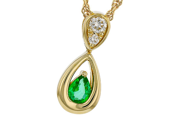 G329-68143: NECKLACE .10 EMERALD .16 TGW (4x3 EMER)