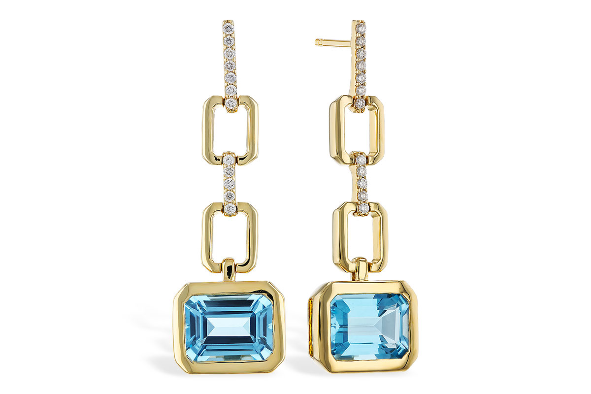 G329-69015: EARRINGS 3.20 BLUE TOPAZ 3.32 TGW (8x6MM BT)