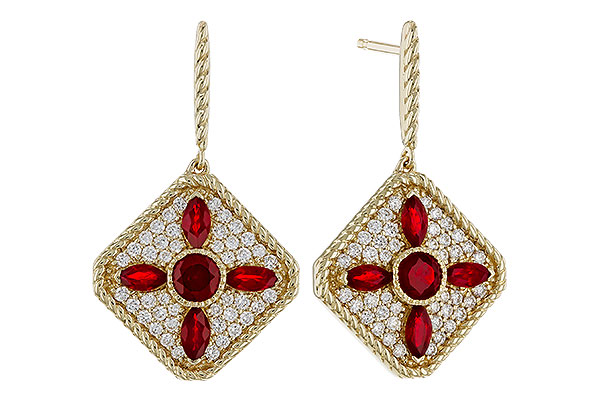 G329-69024: EARRINGS .99 TW RUBY 1.42 TGW