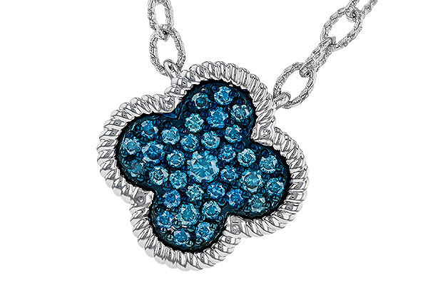 G329-69070: NECKLACE .33 TW BLUE DIAMONDS