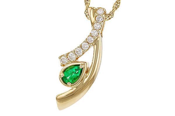 G329-69924: NECKLACE .17 EMERALD .34 TGW (5x3 EMER)