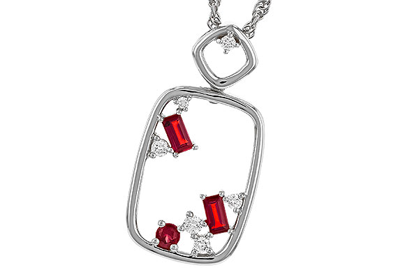 G329-69952: NECKLACE .33 TW RUBY .44 TGW