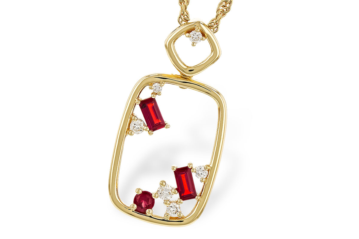 G329-69952: NECKLACE .33 TW RUBY .44 TGW