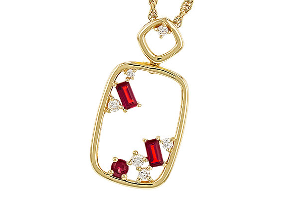 G329-69952: NECKLACE .33 TW RUBY .44 TGW