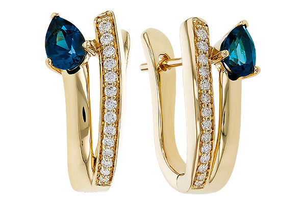 G329-70888: EARR .88 LONDON BLUE TOPAZ 1.08 TGW (6x4MM LBT)
