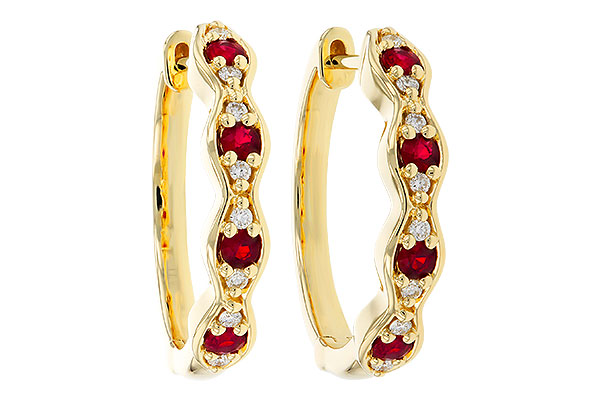 G329-72652: EARRINGS .28 TW RUBY .34 TGW