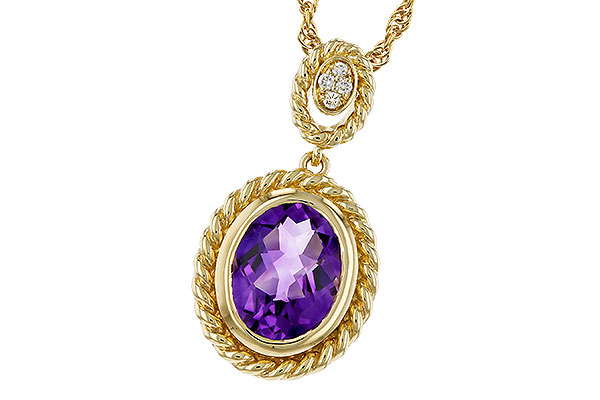 G329-72670: NECKLACE 1.38 AMETHYST 1.40 TGW (9x7MM AMY)