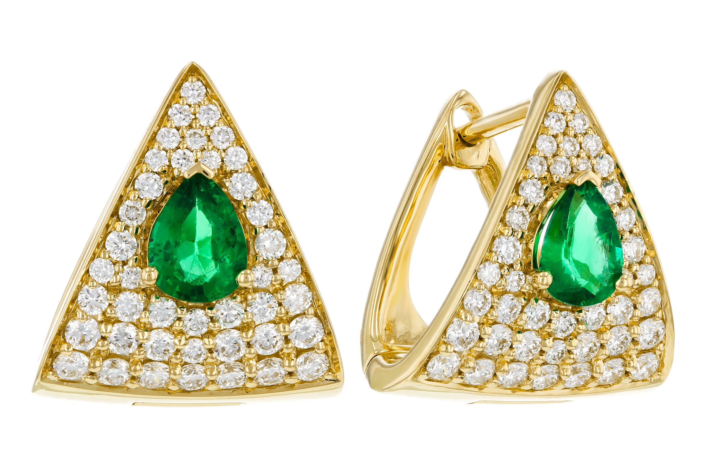 G330-57270: EARRINGS .45 TW EMERALD 1.00 TGW (5x4MM EM)
