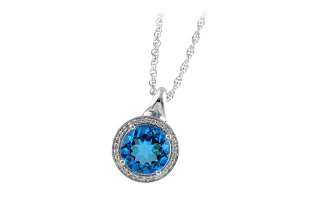 H242-39997: NECK 3.87 BLUE TOPAZ 4.01 TGW