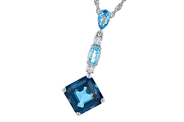 H327-85406: NECK 2.95 TW BLUE TOPAZ 3.00 TGW