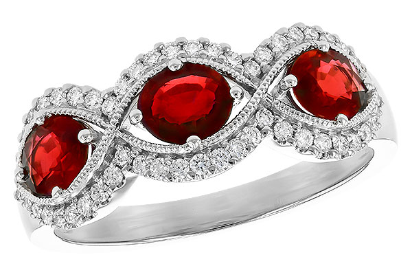 H327-86333: LDS WED RG 1.10 TW RUBY 1.35 TGW (6x4MM RUBY)