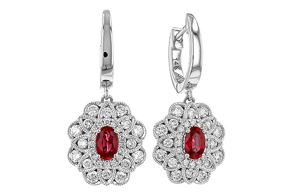 H328-80852: EARR .56 TW RUBY 1.30 TGW (5x3MM RUBY)