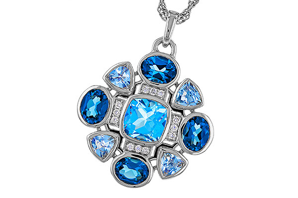 H329-67188: NECKLACE 3.19 TW BLUE TOPAZ 3.25 TGW