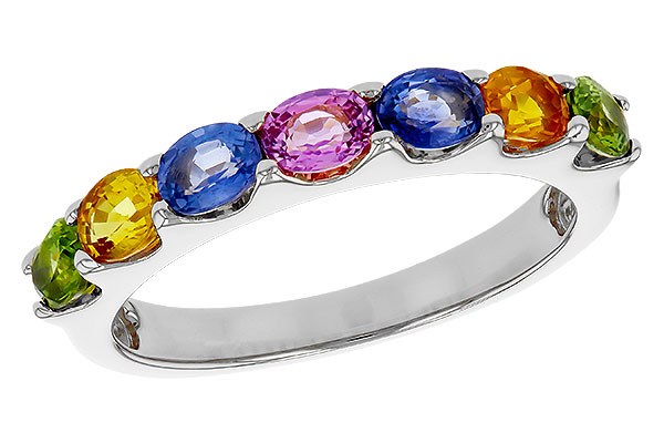 H329-67215: LDS WED RG 1.54 TW MULTI-COLOR SAPPHIRE