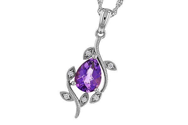 H329-67233: NECKLACE .88 AMETHYST .93 TGW (8x6MM AMY)