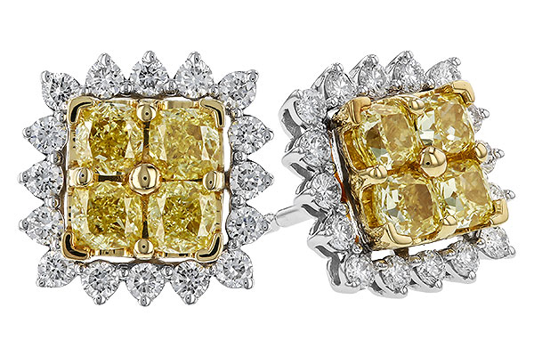 H329-68133: EARR 1.04 FANCY YELLOW DIAMONDS 1.44 TW