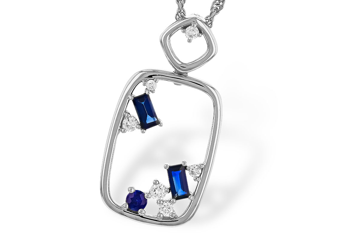 H329-69952: NECKLACE .35 TW SAPPHIRE .46 TGW