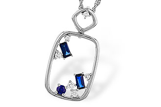 H329-69952: NECKLACE .35 TW SAPPHIRE .46 TGW