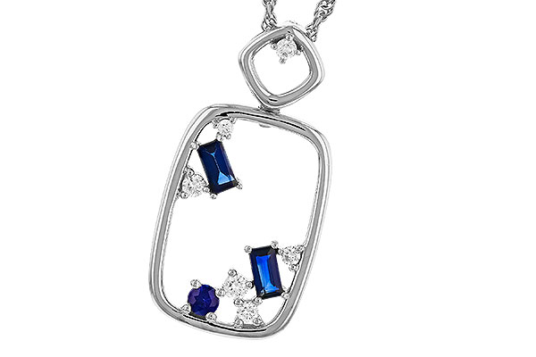 H329-69952: NECKLACE .35 TW SAPPHIRE .46 TGW