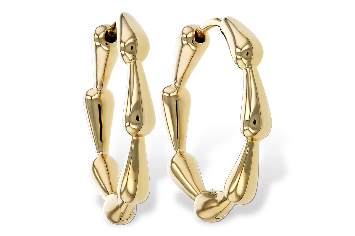H329-69961: GOLD EARRINGS (21MM)