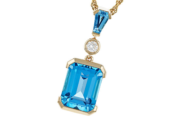 H329-71770: NECKLACE 3.05 BLUE TOPAZ TW 3.10 TGW
