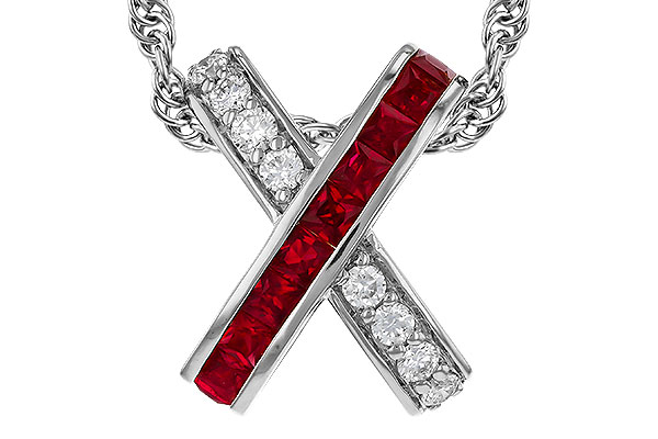 H329-72661: NECKLACE .53 TW RUBY .70 TGW