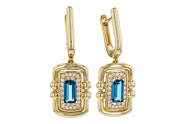 H330-55415: EARR .82 TW LONDON BLUE TOPAZ 1.00 TGW (6x3MM LBT)