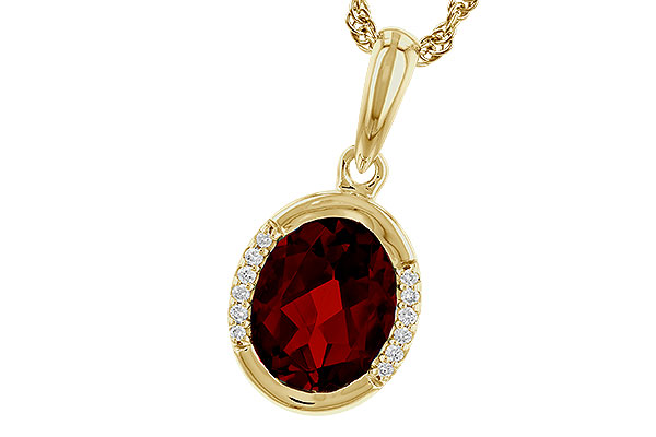 H330-56324: NECKLACE 2.02 TW GARNET 2.05 TGW (9x7 GAR)
